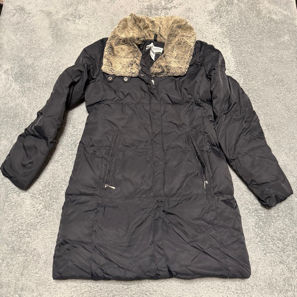 Columbia Puffer Coat Womens Medium Down Long Black Winter Jacket Parka